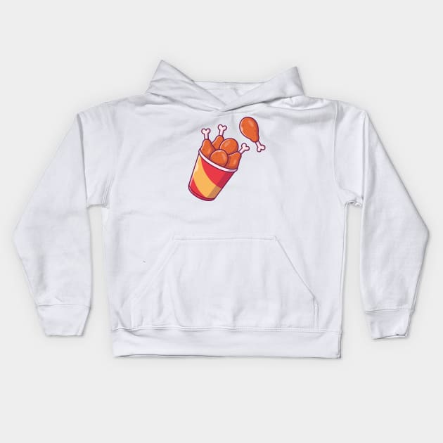 A cup fried chicken wings Kids Hoodie by Catalyst Labs